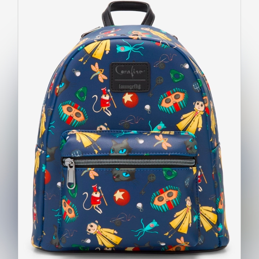 Loungefly Coraline Icons Mini Backpack All Over Print New With Tags!